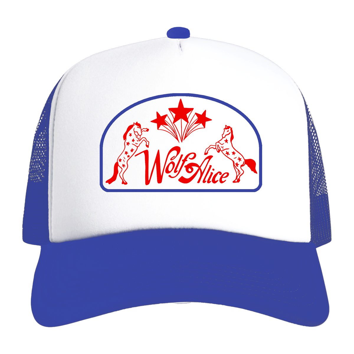 Giddyup Trucker Cap (White/Royal Blue)