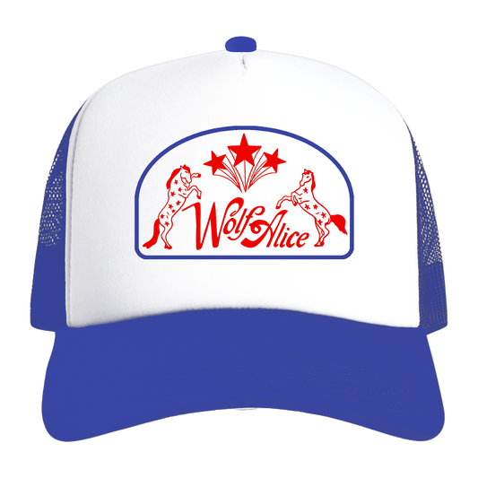 Giddyup Trucker Cap (White/Royal Blue)
